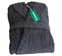 Frottee-Bademantel mit Kapuze, anthrazit, S / M
