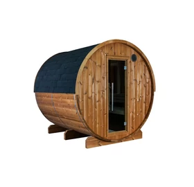 SENTIOTEC Fass-Sauna KASKI 180 cm lang, mit halbrundem Fenster