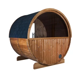 HARVIA Fass-Sauna KASKI 220 cm lang, mit halbrundem Fenster