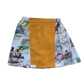 DAVRINA Saunakilt italienisch mit orangefarbenem Einsatz