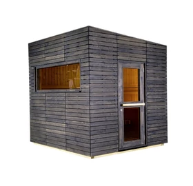 HARVIA Gartensauna ALPINA Medium, ohne äußeres Rhombusdekor, klarem Glas