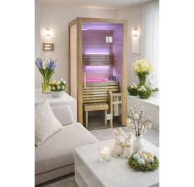 HARVIA Utu Nano Premium finnische Sauna aus wärmebehandelter Espenholz, 95 x 95 cm (ausstellungsstück)