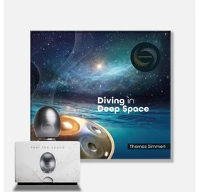 Klangei eyvo Vibrationsplayer, Platin, inkl. Musik-Kreation „Diving in deep Space”