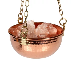 Kupferschale mit 3er Kette u. Holzgriff, 1 L