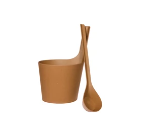 RENTO "Pisara" Saunakübel mit Kelle, Biocomposite, Braun