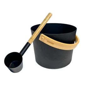 Harvia Click Saunakübel Set, 4 L, Stahl, schwarz