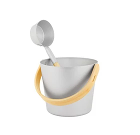 RENTO Saunakübel-Set aus Aluminium, Silber, 5L
