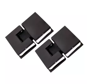 Pendeltürbänder 180° für Glas-an-Glastüren mit Mausohr-Bohrungen, matt schwarz