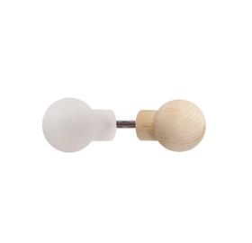 Türknauf Set Glas/Holz für Sauna Glastüren, matt