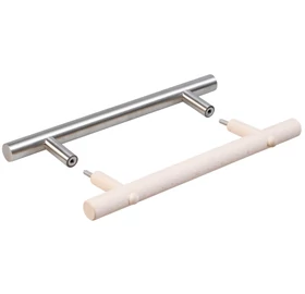 Sauna-Türgriff-Set – Metall-/Holzrohrgriff (gebürstete Ausführung)