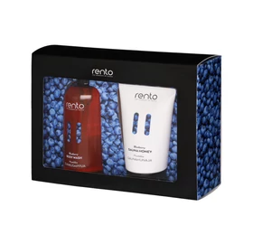 RENTO Sauna Geschenkbox, Duschgel und Saunahonig, Blaubeere