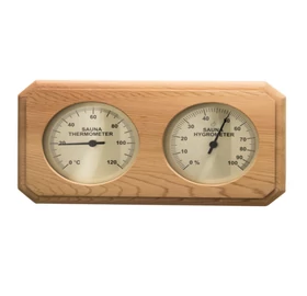 Sauna Thermo- und Hygrometer Quadrat, aus Red Cedar, 8-eckig