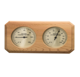 Sauna Thermo- und Hygrometer Quadrat, aus Red Cedar, 8-eckig