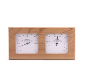 Sauna Thermo- und Hygrometer aus Rotzeder, geteilt