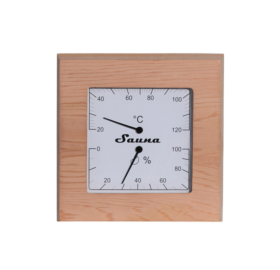 Sauna Thermo- und Hygrometer aus Rotzeder