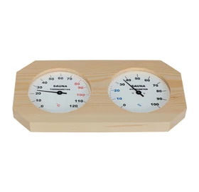 Sauna Thermo- und Hygrometer in Naturholz Rahme, hell