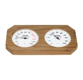 Thermo- und Hygrometer in Naturholz Rahme, dunkel