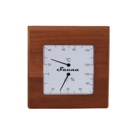 Thermo-Hygrometer Quadrat aus rotem Zedernholz