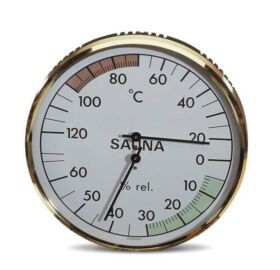 Sauna Thermo-Hygrometer Edelstahl, weiss