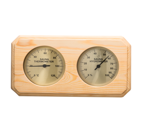 Sauna Thermo- und Hygrometer Quadrat, aus Nadelholz, 8-eckig