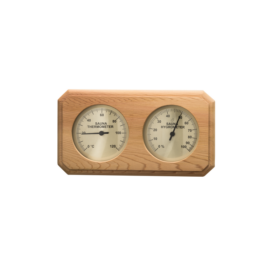 Thermo-Hygrometer  Quadrat, aus rotem Zedernholz, 8-eckig