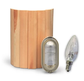 Sauna Wandleuchte Holzschirm Mikkeli mit Innenleuchte & Halogen-Birne