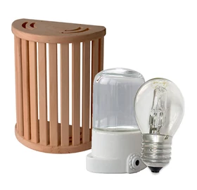 Sauna Wandleuchte Holzschirm Salo mit Innenleuchte & Halogen-Birne