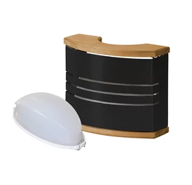 Harvia Legend Sauna Wandleuchte Edelstahlschirm mit Innenleuchte, schwarz