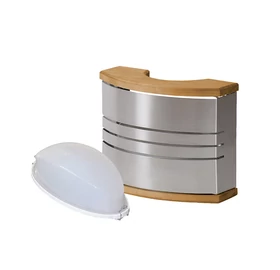 Harvia Legend Sauna Wandleuchte Edelstahlschirm mit Innenleuchte, Edelstahl