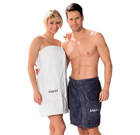 Herren Sauna-Kilt Baumwolle, 50cm lang, anthrazit
