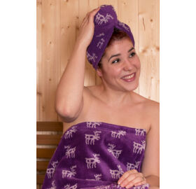  Pikkupuoti Haarturban aus 100% Baumwolle, violett
