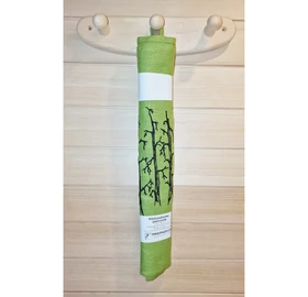 Pikkupuoti Sauna Liegetuch aus 100% Leinen, Lime mit Baum Motiv