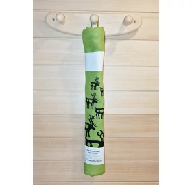 Pikkupuoti Sauna Liegetuch aus 100% Leinen, Lime mit Rentier Motiv