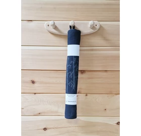 Pikkupuoti Sauna Liegetuch aus 100% Leinen, Anthrazit mit Baum Motiv