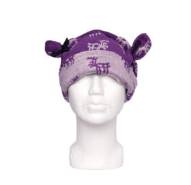 Pikkupuoti Sauna-Mütze „ELCH” aus 100% Baumwolle, violett