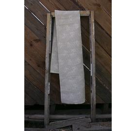 Pikkupuoti Sauna Liegetuch aus 70% Leinen-30% Baumwolle, Beige mit Rentier Motiv