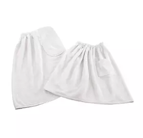 Eliga Sauna-Kilt weiß mit Außentasche für Damen, ca 80cm
