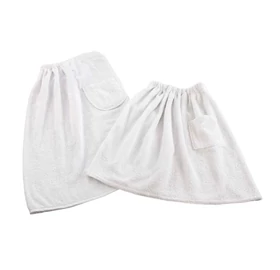 Eliga Sauna-Kilt weiß mit Außentasche für Herren, ca 50cm