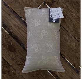 Pikkupuoti Saunakissen aus 70% Leinen-30% Baumwolle, Beige mit Rentier Motiv