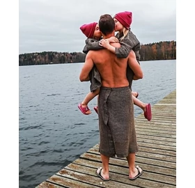 RENTO "Kenno" Herren Sauna-Kilt, Braun, 145 x 70 cm