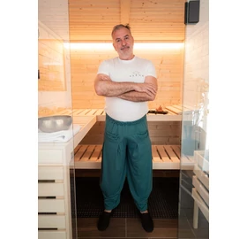 Sauna-, Yoga- oder Haremshose, Petrolblau L/XL