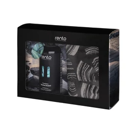 RENTO Sauna Geschenkbox, 2 Stk Sauna Sitztuch und 400ml Saunaduft, Eukalyptus