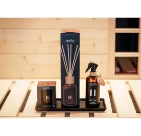 RENTO Sauna- und Raumerfrischer-Set auf einem Design-Dekortablett, Duft nach Arktische Beere