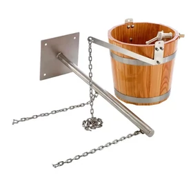 Schwalleimer aus Lärchenholz mit Tragarm