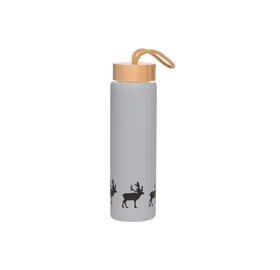 Glasflasche mit einem Rentiermotiv aus der Urheimat des Saunabadens, Finnland