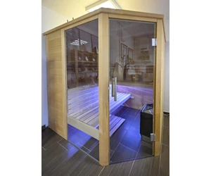 HARVIA Finnsauna Alaska Corner mit Saunaofen & Steuerung 206 x 206 cm