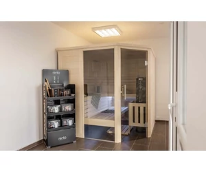 HARVIA Finnsauna Alaska Corner mit Saunaofen & Steuerung 206 x 206 cm