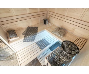 HARVIA Finnsauna Alaska Corner mit Saunaofen & Steuerung 206 x 206 cm