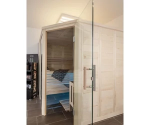 HARVIA Finnsauna Alaska Corner mit Saunaofen & Steuerung 206 x 206 cm
