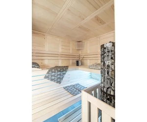 HARVIA Finnsauna Alaska Corner mit Saunaofen & Steuerung 206 x 206 cm